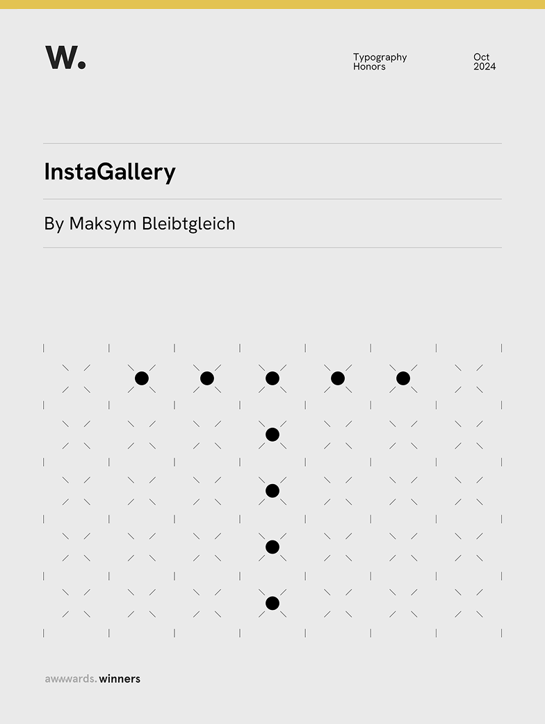 Certificate for bleibtgleich'25 awarded "Site of the Day" by Awwwards to Maksym Bleibtgleich on March 23, 2025.